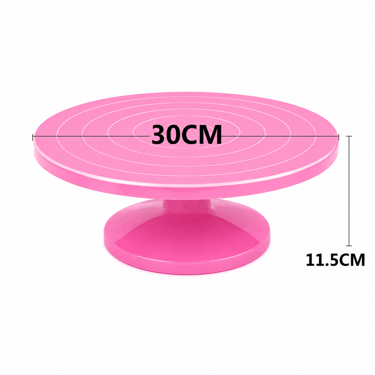 30cm pink Cake Decorating Turntable Stand with Smooth 360 Degree Rotation
