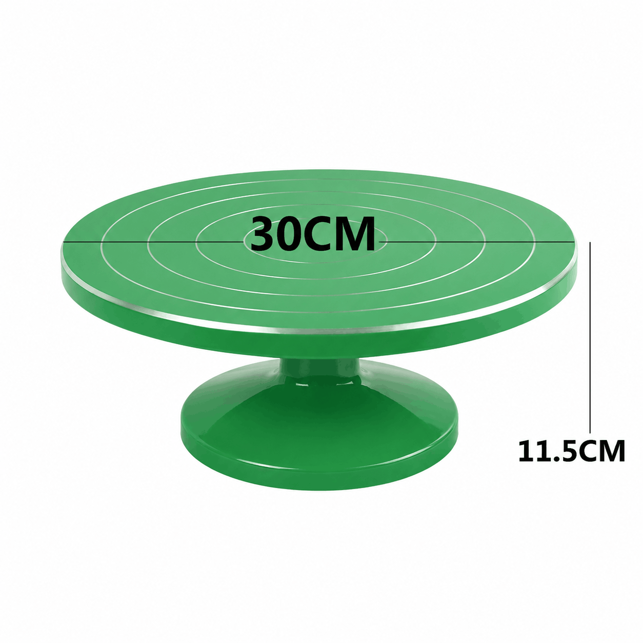 30cm green Cake Decorating Turntable Stand with Smooth 360 Degree Rotation