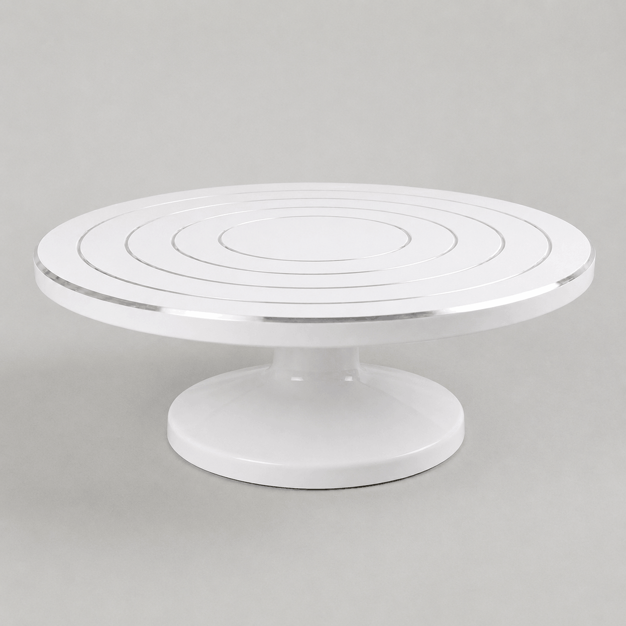 28cm White Cake Decorating Turntable Stand with Smooth 360 Degree Rotation