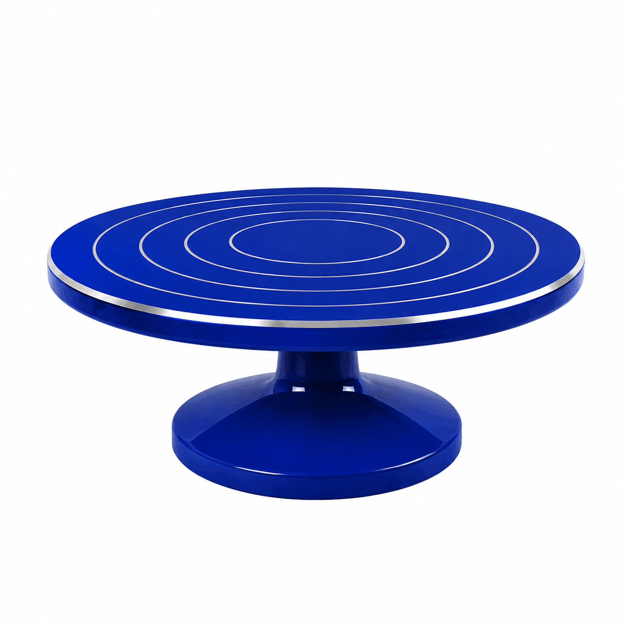 28cm Dark Blue Cake Decorating Turntable Stand with Smooth 360 Degree Rotation
